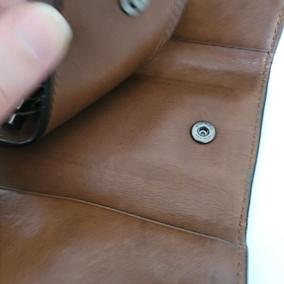 Coach Wallet Key Case Trifold Holder Solid Brown Geniue Smooth Leather Classic - Picture 5 of 11